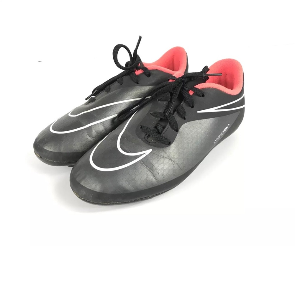 Kids Nike Hypervenom Pink/Black Cleats Size 4Y